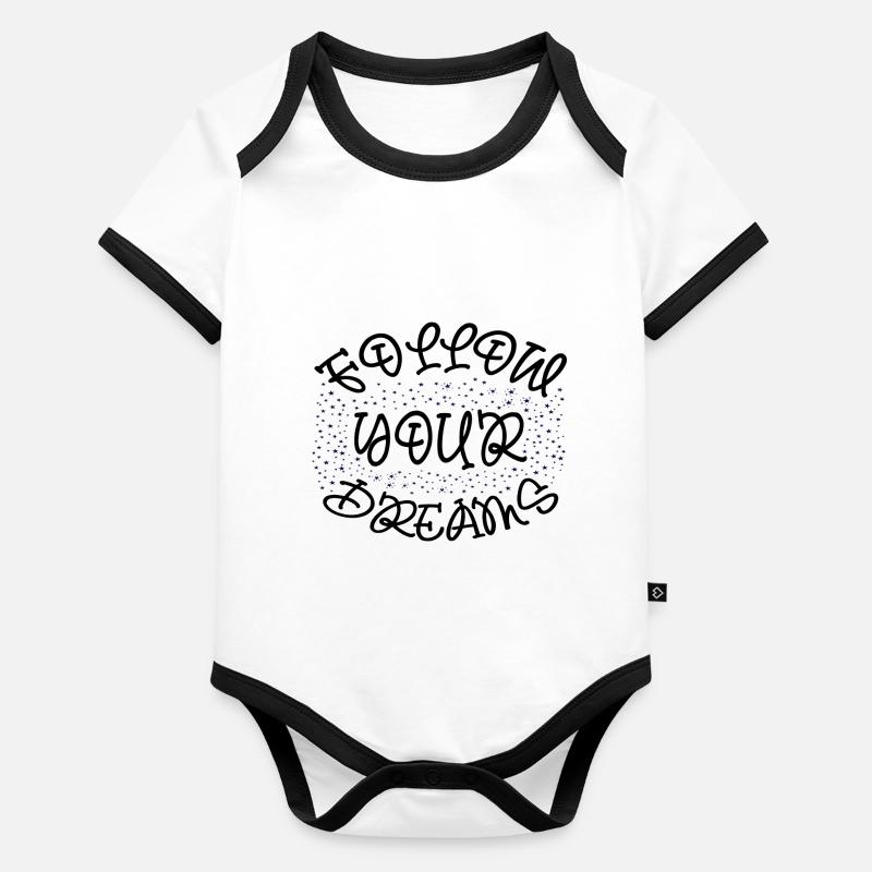 Suivez vos rêves Body Bébé bio contrasté manches courtes