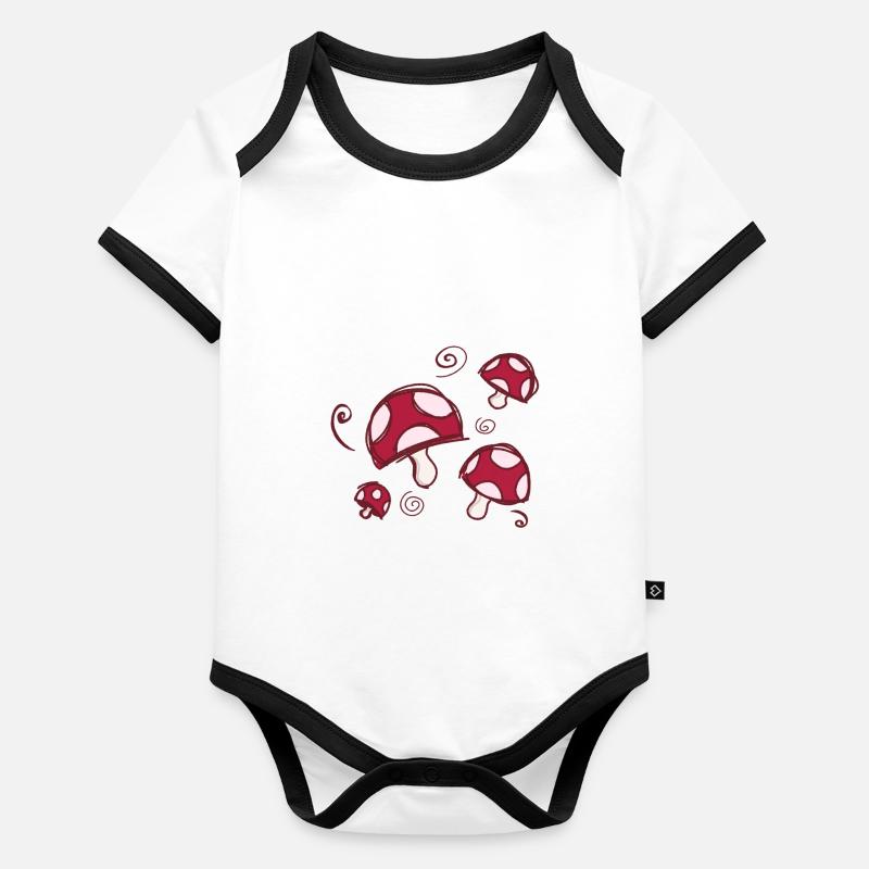Pilze Baby Bio-Kurzarm-Kontrastbody