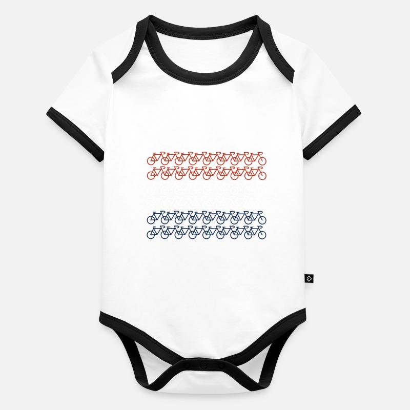 Logo de Nederlandse vlag fiets Body Bébé bio contrasté manches courtes