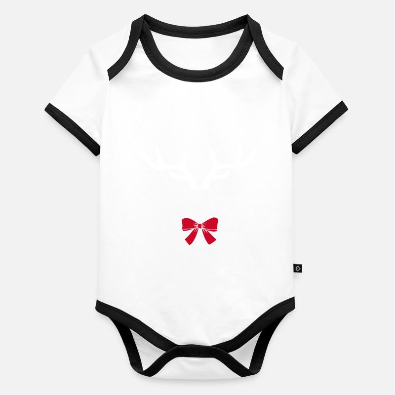 Bois de cerf Joyeux Noël Body Bébé bio contrasté manches courtes