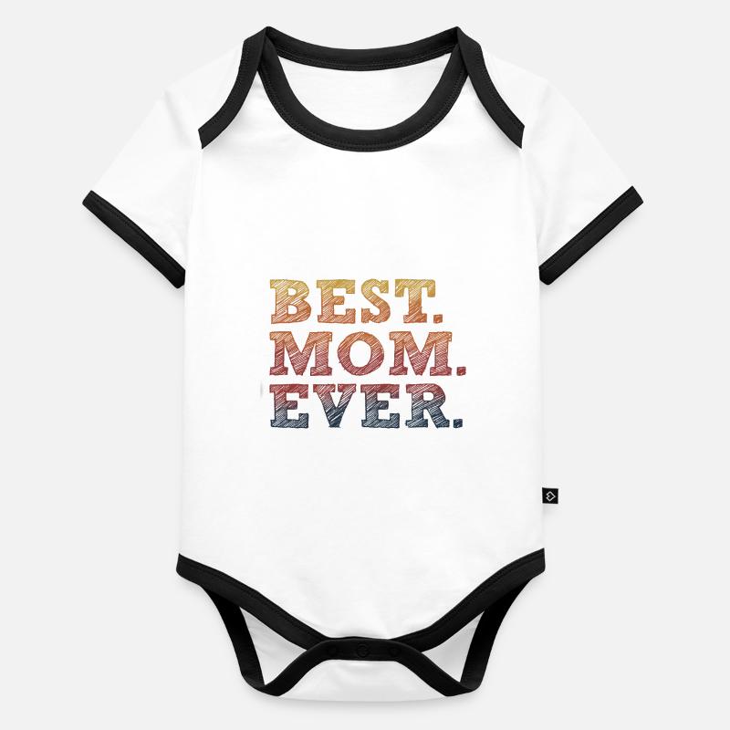 BESTE MUTTER ALLER ZEITEN Baby Bio-Kurzarm-Kontrastbody