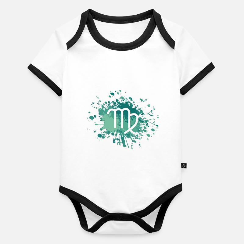Zodiac Virgo Symbol Color Splash Organic Baby Contrasting Bodysuit