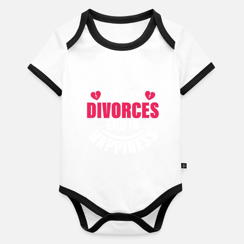 100% des divorces se terminent par le bonheur divorcés hommes wo Body Bébé bio contrasté manches courtes