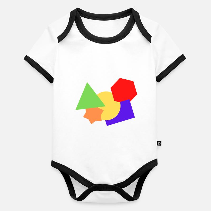 Formes colorées Body Bébé bio contrasté manches courtes