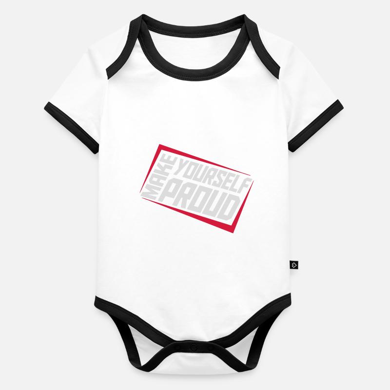 Faites-vous fier de la citation Body Bébé bio contrasté manches courtes