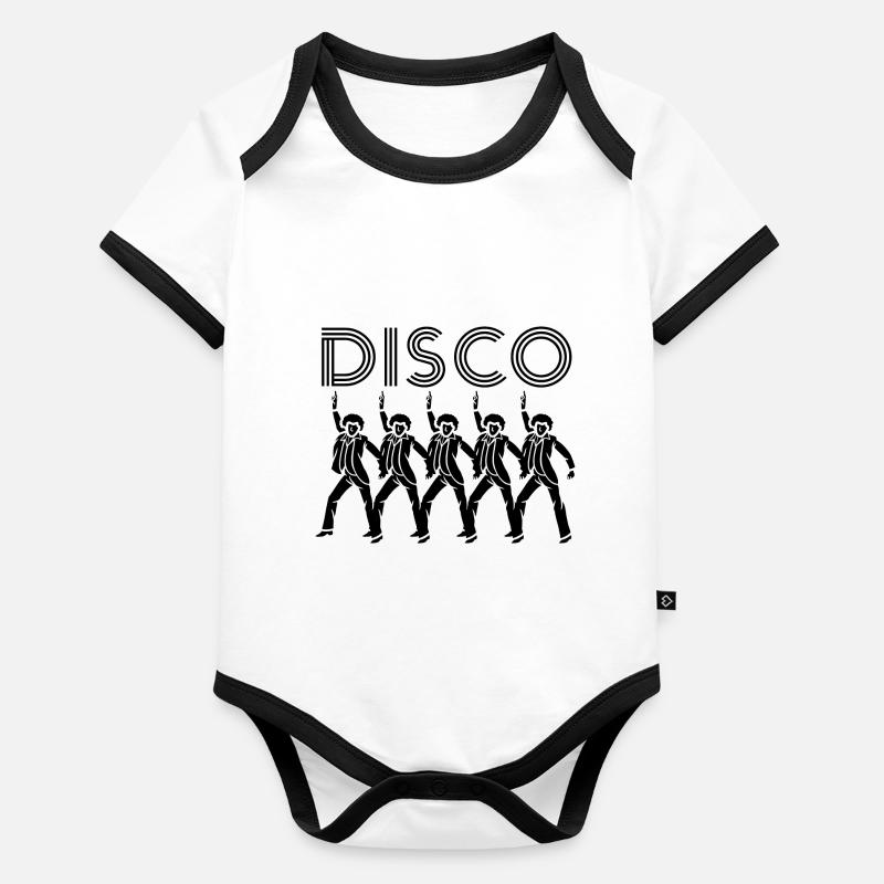 Discothèque Body Bébé bio contrasté manches courtes