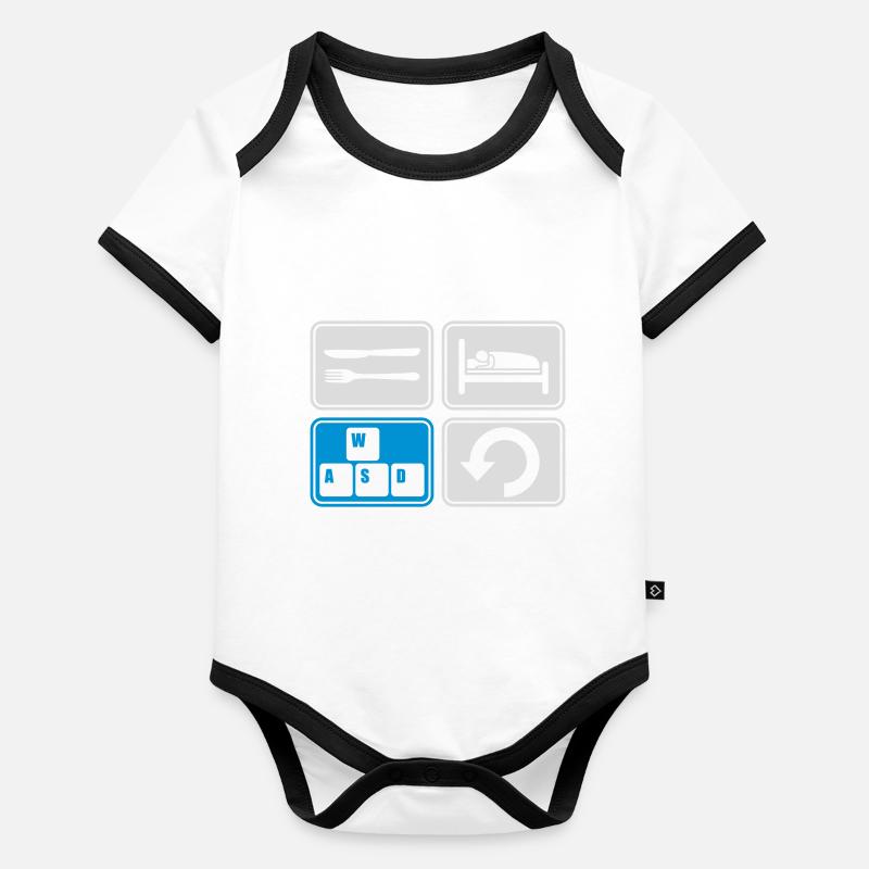 Gaming daily repeat computer Organic Baby Contrasting Bodysuit