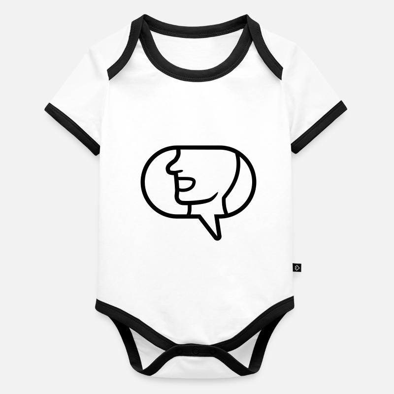 Icône simple communiquer bulle de parole Body Bébé bio contrasté manches courtes