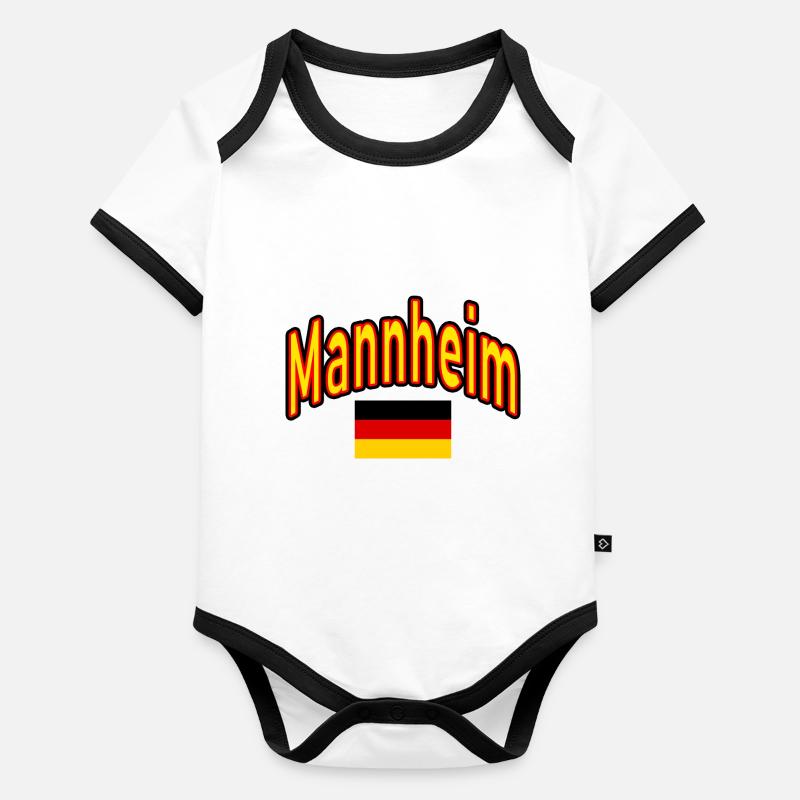 Mannheim drapeau allemand Body Bébé bio contrasté manches courtes