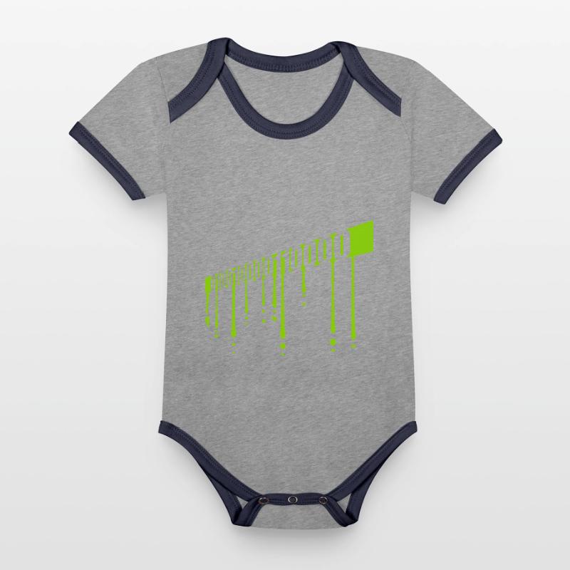 Binary Code Program Language Organic Baby Contrasting Bodysuit