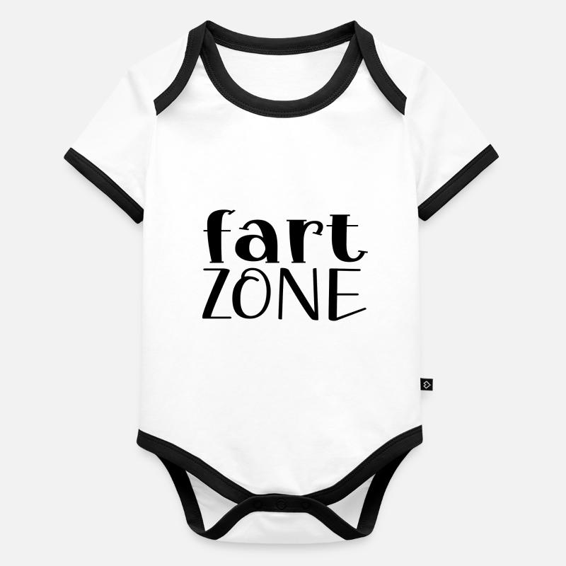 Fart Zone - Drôle de dicton Body Bébé bio contrasté manches courtes
