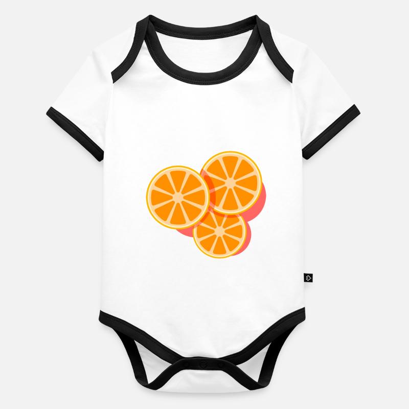 Orangen Baby Bio-Kurzarm-Kontrastbody
