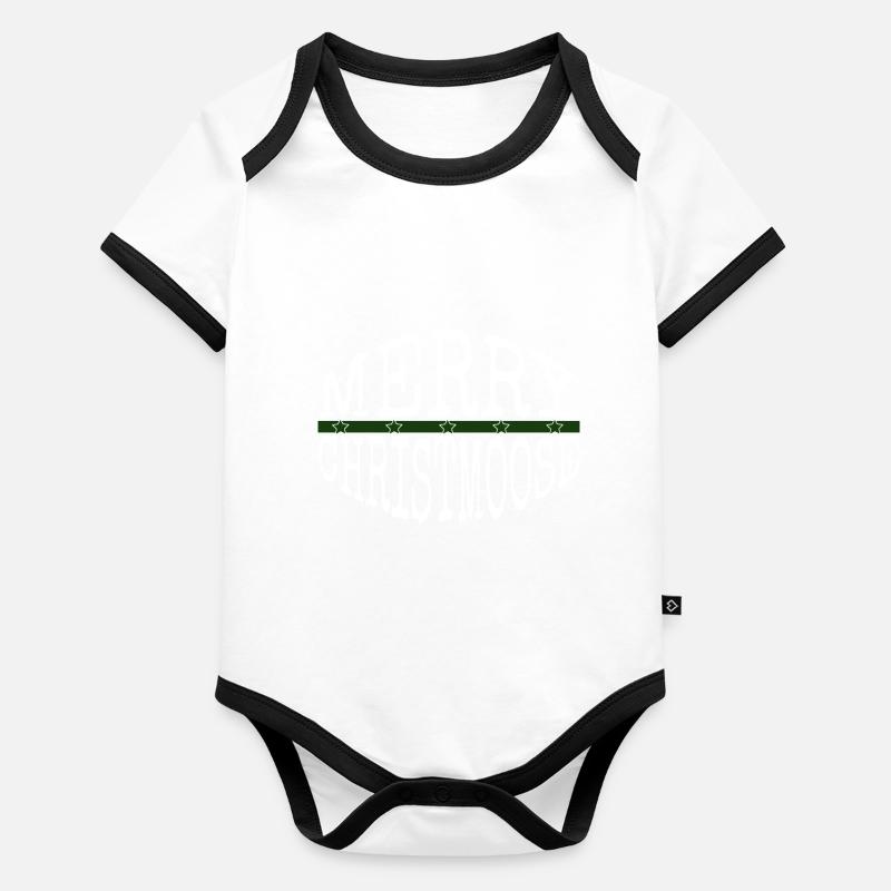 christmas present comic nature america cute Baby Bio-Kurzarm-Kontrastbody