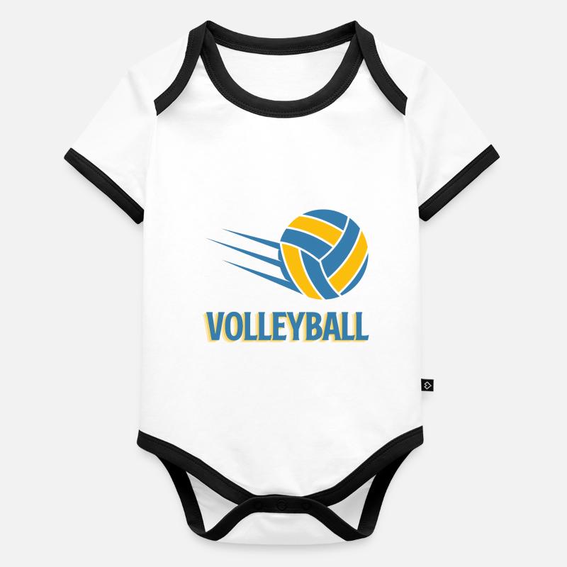 Volleyball Body Bébé bio contrasté manches courtes