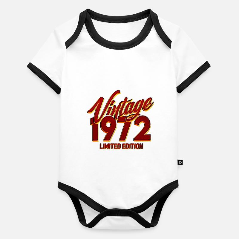 Millésime 1972 édition limitée Body Bébé bio contrasté manches courtes