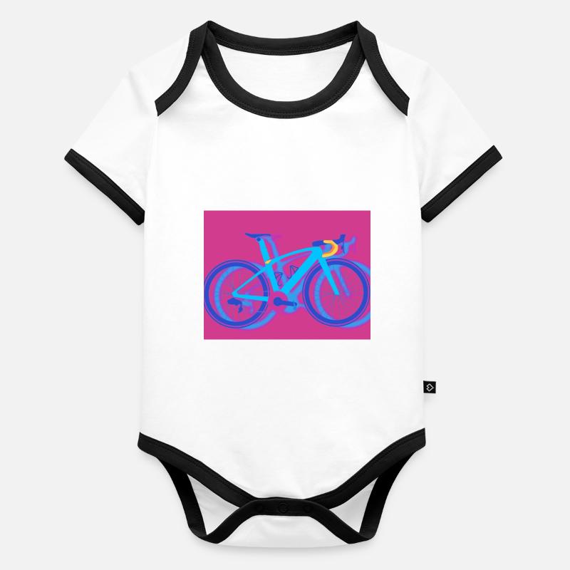 Magic bike Body Bébé bio contrasté manches courtes