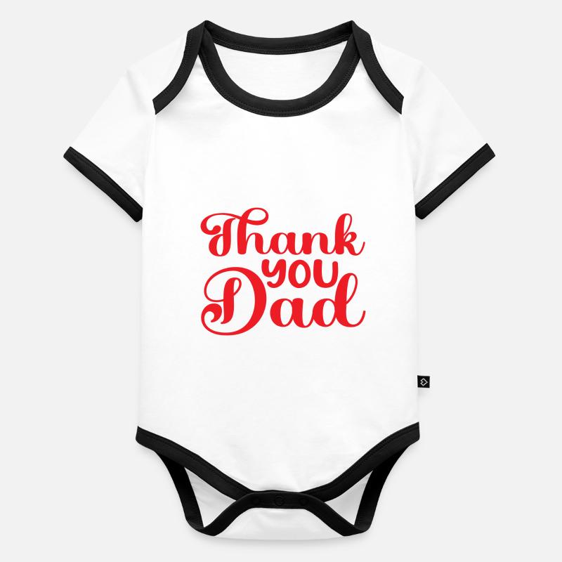 Merci papa Body Bébé bio contrasté manches courtes