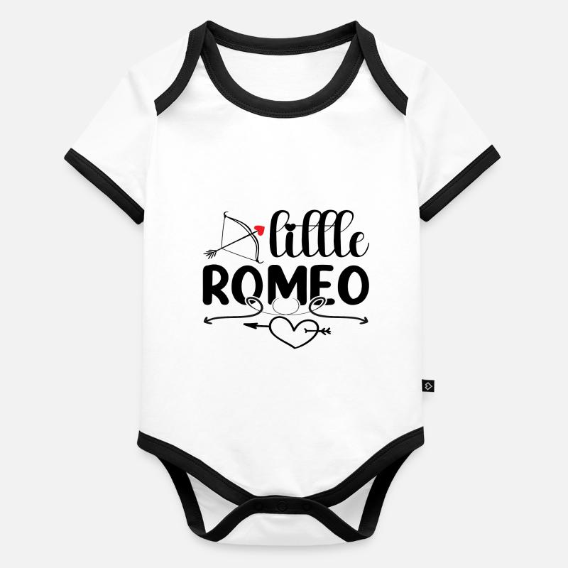 Petit Roméo Body Bébé bio contrasté manches courtes
