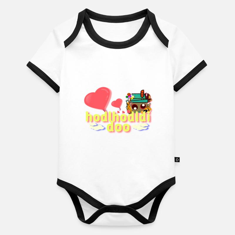 Bavarois Drôle Body Bébé bio contrasté manches courtes