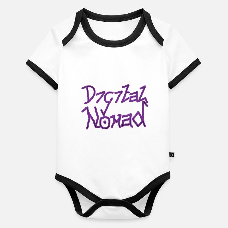 Digital Noobmad Design - Purple Organic Baby Contrasting Bodysuit