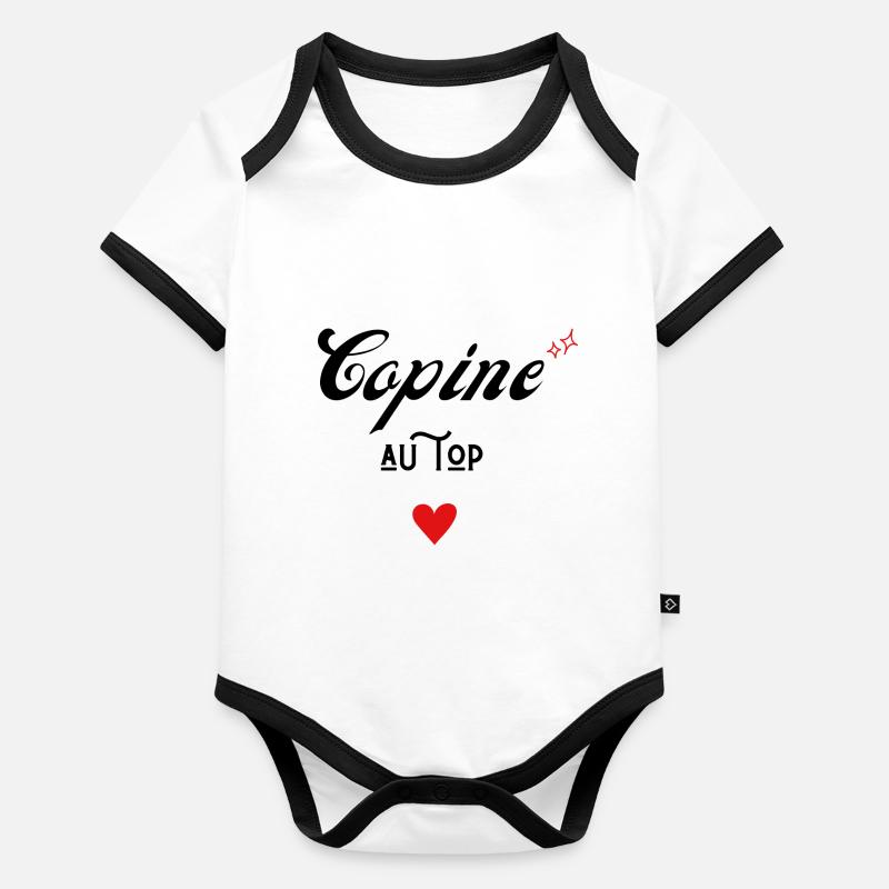 copine au top idée cadeau Body Bébé bio contrasté manches courtes