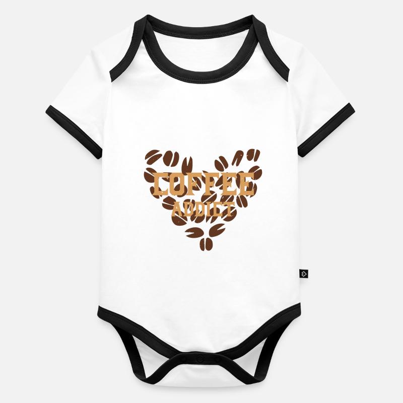 COFFEE ADDIET FUNNY Organic Baby Contrasting Bodysuit