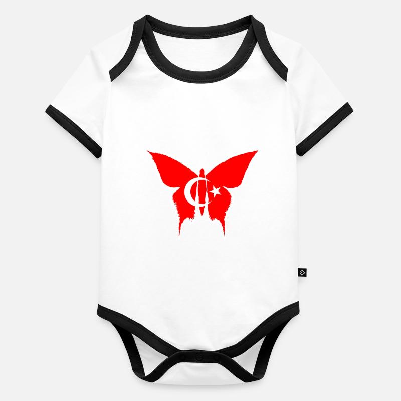 Drapeau de la dinde papillon Body Bébé bio contrasté manches courtes