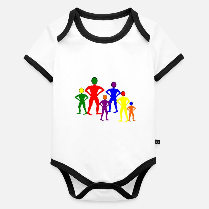 Rainbow persons Organic Baby Contrasting Bodysuit