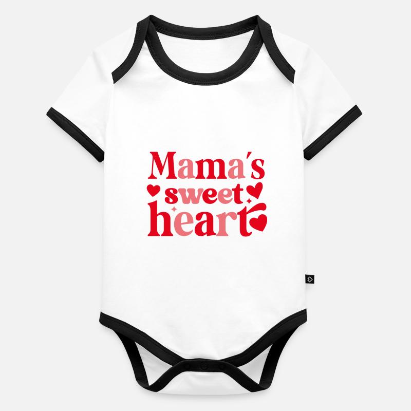 Le doux cœur de maman Body Bébé bio contrasté manches courtes