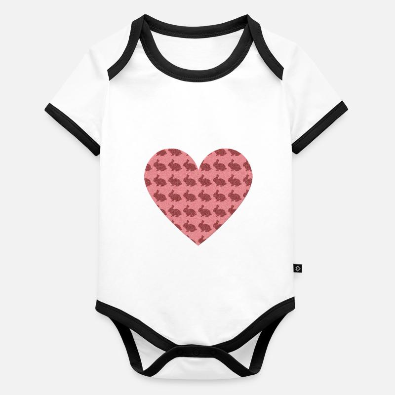 HERZ DER KANINCHEN Baby Bio-Kurzarm-Kontrastbody