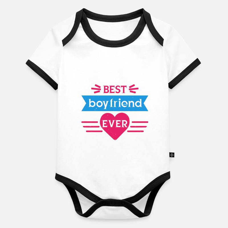BEST BOYFRIEND EVER Organic Baby Contrasting Bodysuit