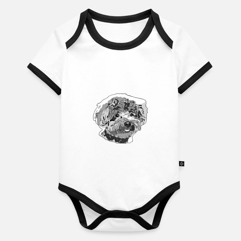 Caniche Body Bébé bio contrasté manches courtes