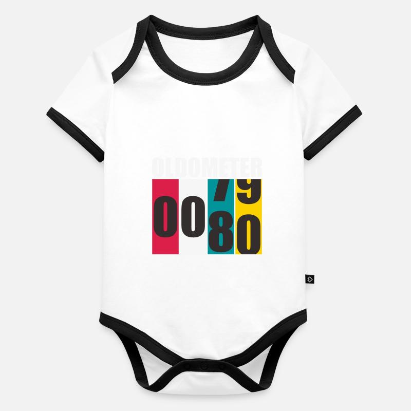 Birthday Oldometer 80 Years Organic Baby Contrasting Bodysuit