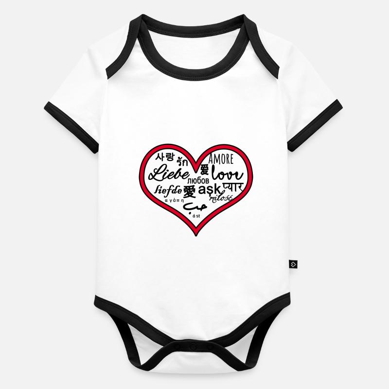 Liebe Baby Bio-Kurzarm-Kontrastbody