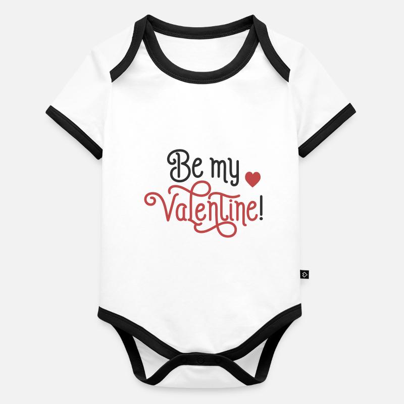 Be My Valentine Baby Bio-Kurzarm-Kontrastbody