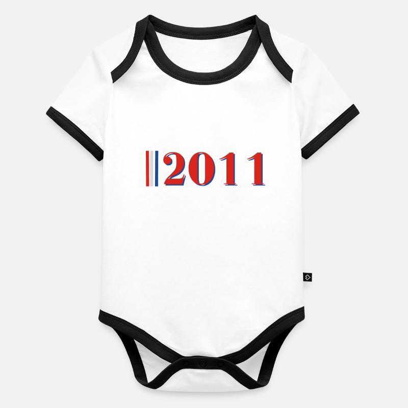 Année 2011 Body Bébé bio contrasté manches courtes