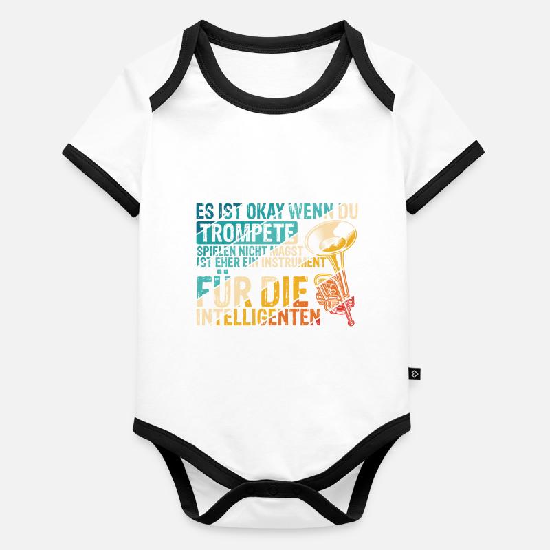 Trompete für Intelligente Spruch Geschenk Trompete Baby Bio-Kurzarm-Kontrastbody