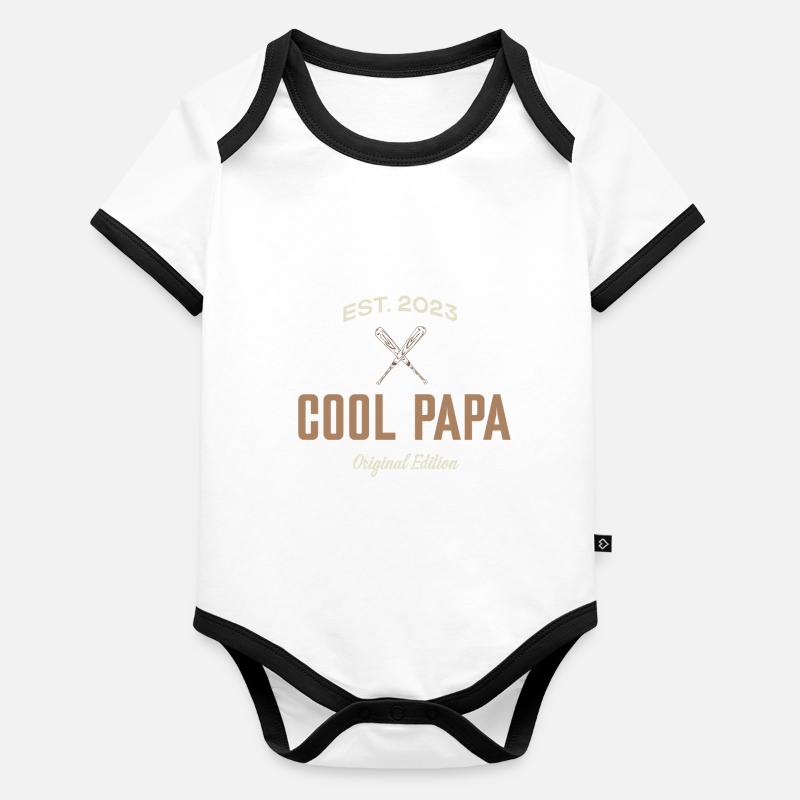 cool papa Body Bébé bio contrasté manches courtes