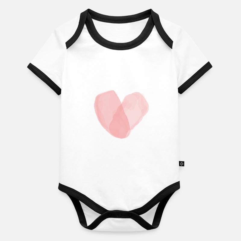 Empreintes digitales d’amour Body Bébé bio contrasté manches courtes