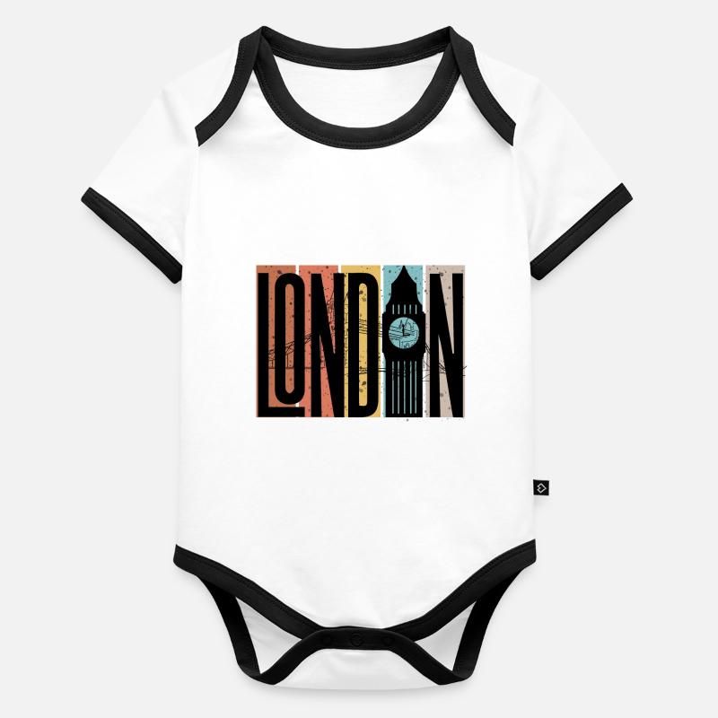 Ville de Londre Body Bébé bio contrasté manches courtes