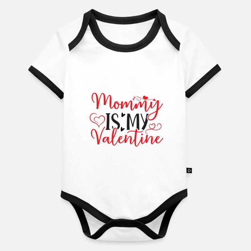 Maman est ma Saint-Valentin - Maman de la Saint-Valentin Body Bébé bio contrasté manches courtes