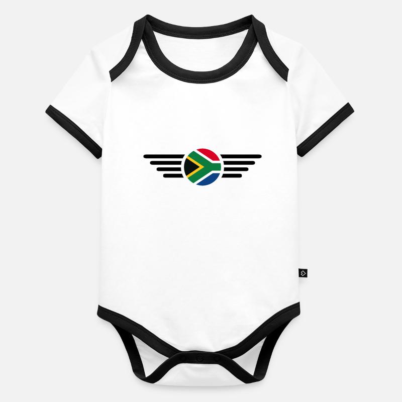 Süd Afrika 2 Baby Bio-Kurzarm-Kontrastbody
