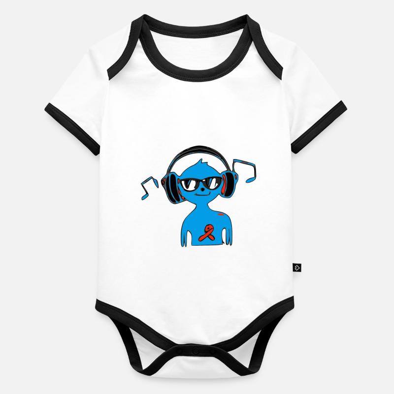Juk the monkey Organic Baby Contrasting Bodysuit