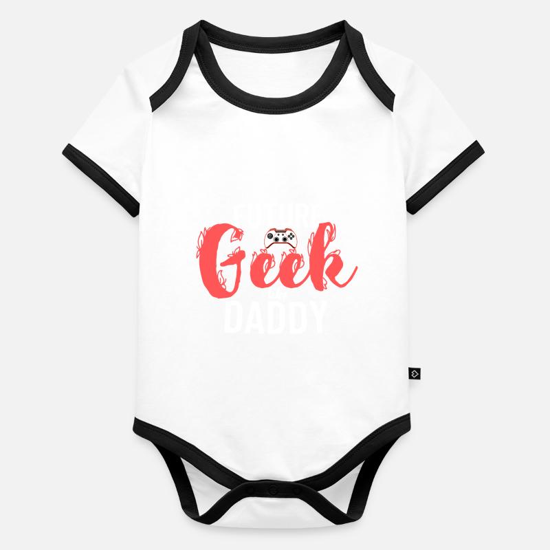 Geek comme papa Body Bébé bio contrasté manches courtes