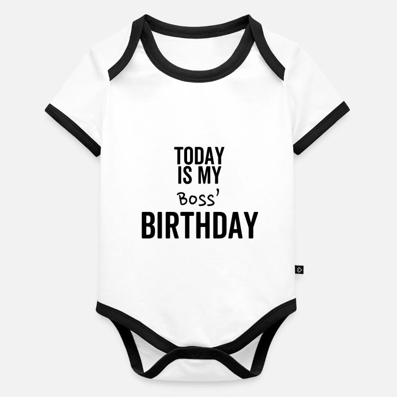 Heute ist der Geburtstag meines Chefs Baby Bio-Kurzarm-Kontrastbody
