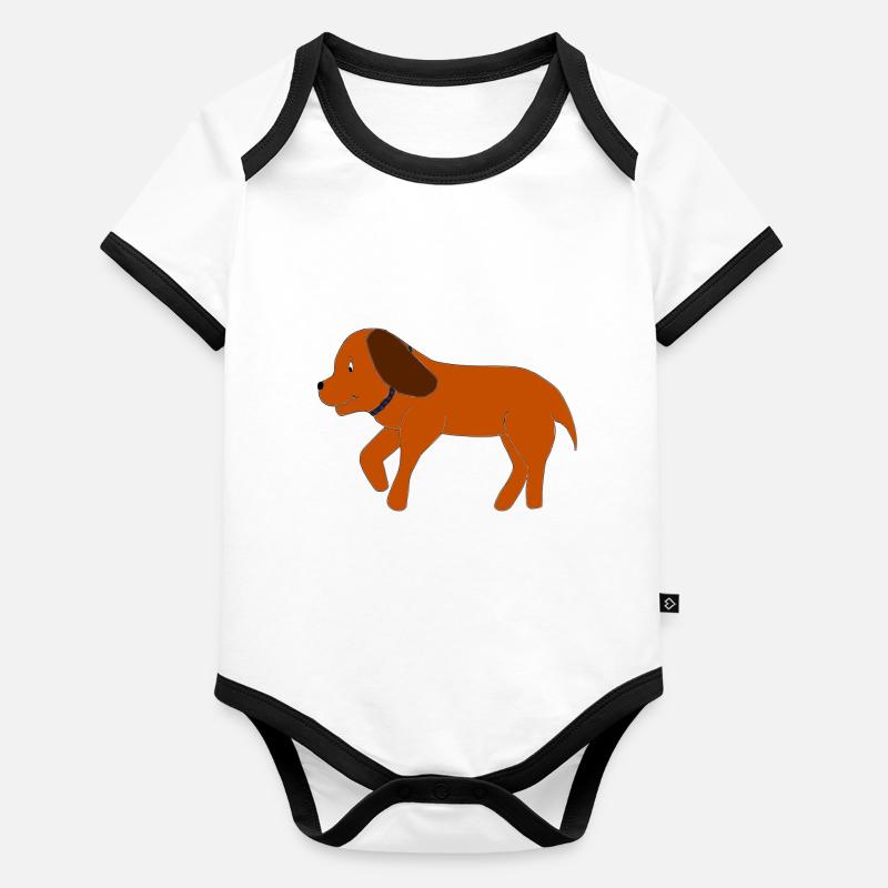 dog Organic Baby Contrasting Bodysuit
