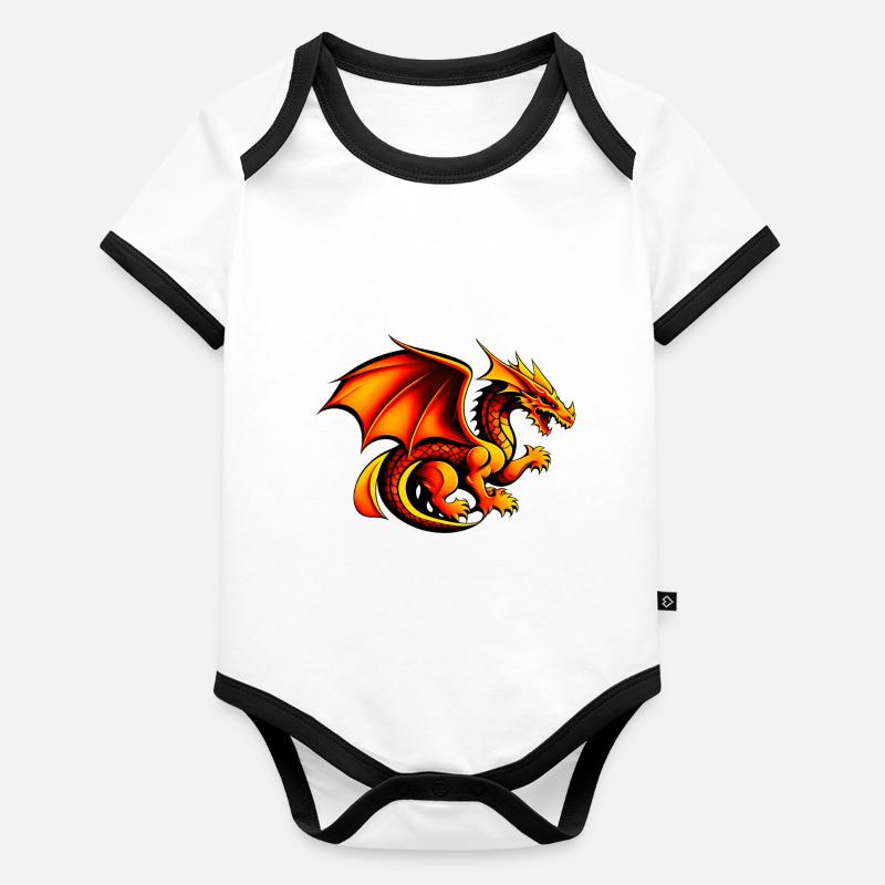 Dragon Body Bébé bio contrasté manches courtes