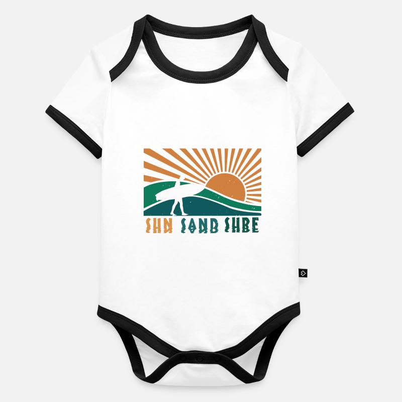 SUN SAND SURF 2 Body Bébé bio contrasté manches courtes