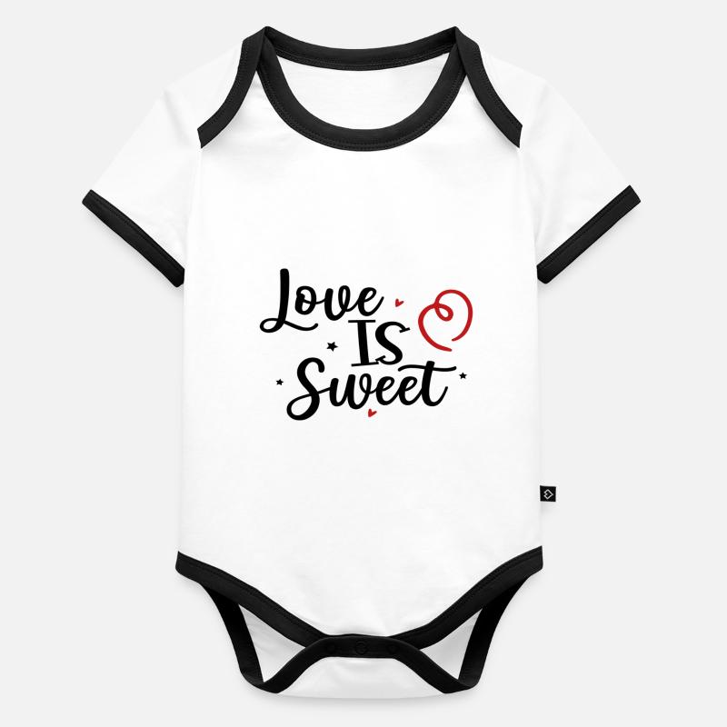 L’amour est doux Body Bébé bio contrasté manches courtes