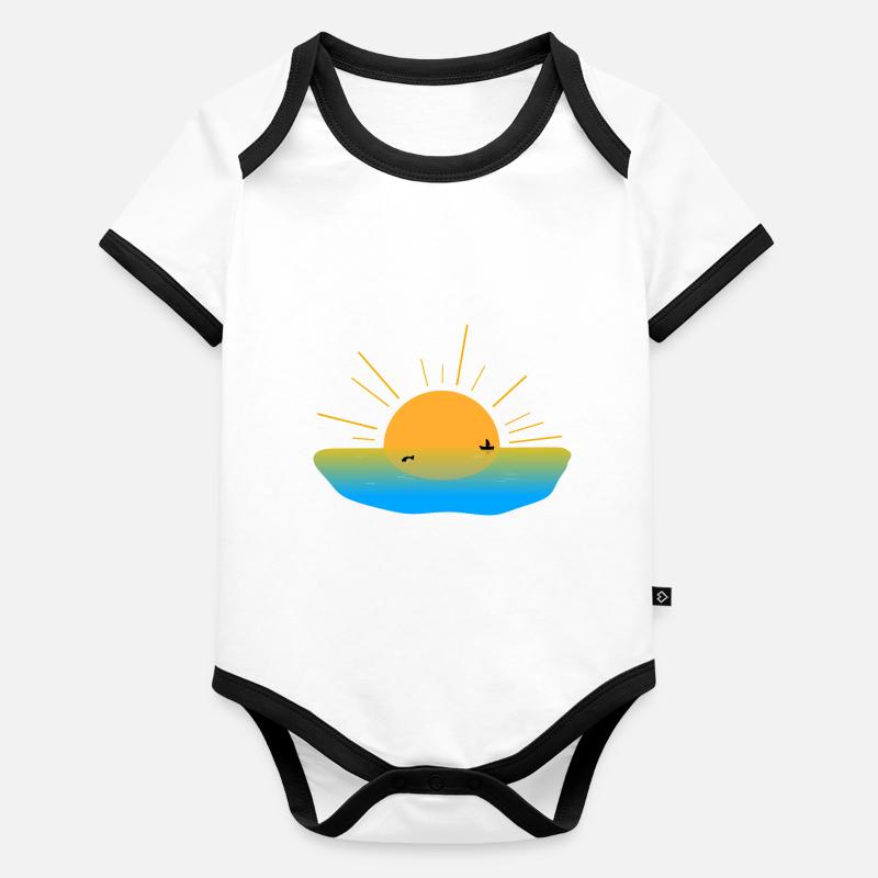 Lever du soleil Body Bébé bio contrasté manches courtes